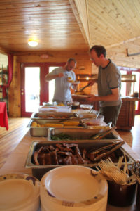 We always have a great spread, ribs, corn on the cob, fried chicken, watermelon, lots of yummy treats...etc