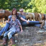 family and horses